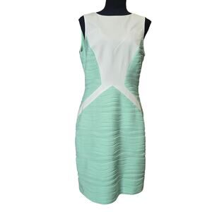 ⭐️Antonio Melani Seafoam Green/White Sleeveless Dress Sz 10